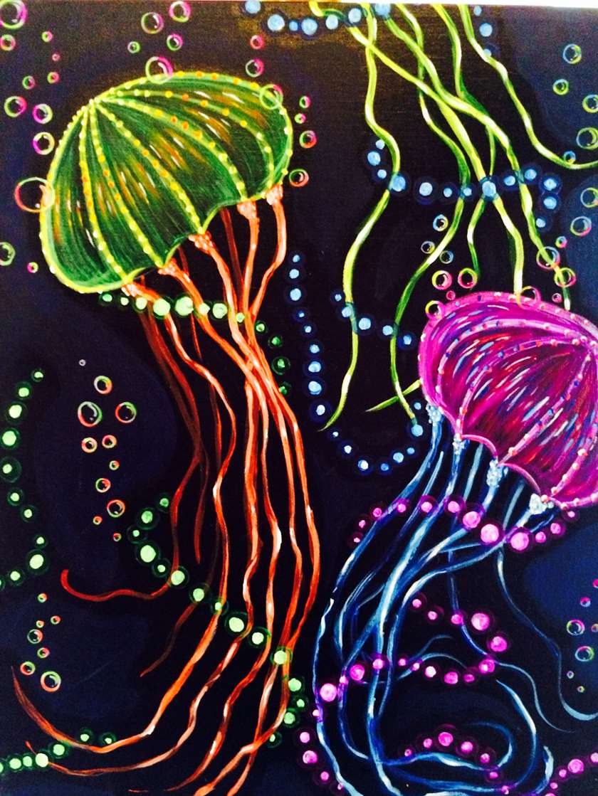 Black Light! IN STUDIO CLASS ❤🎨😍 11x14 Doors Open at 6:40! Reserve today, Space Limited