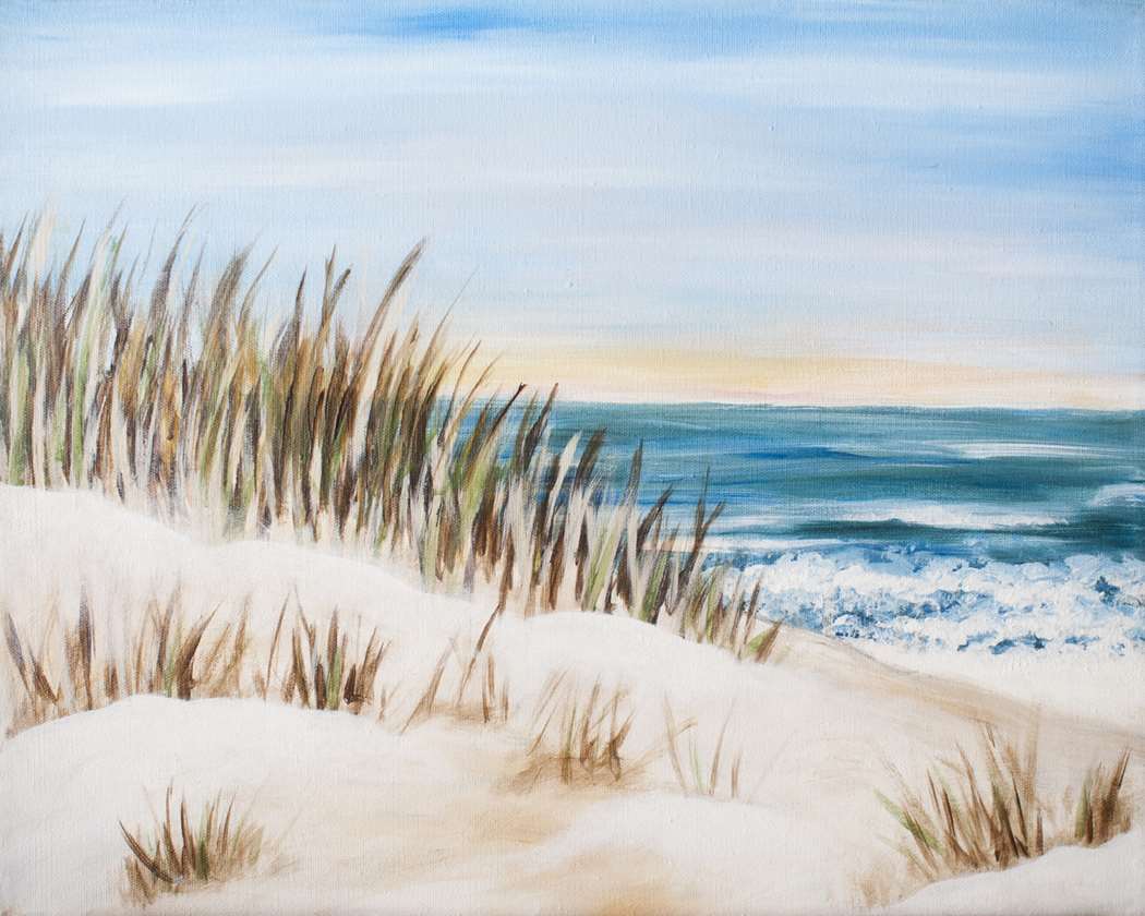 Valentine's Class! A Day at The Dunes Date Night (Two Canvases Create One Big Picture) or Single Canvas