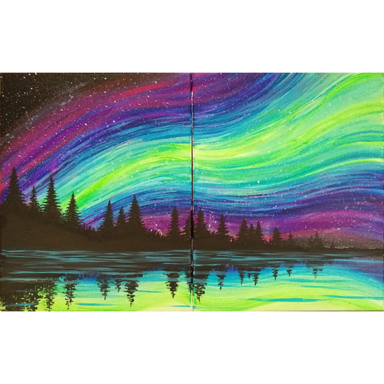 BLACKLIGHT PARTY! Date Night!  Paint 2 together OR paint on a single canvas