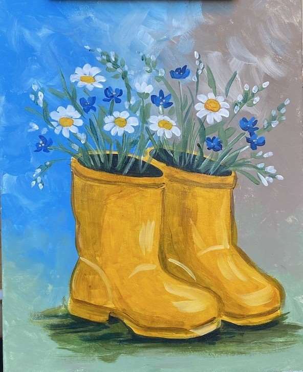 Spring May Paint April Showers May Flowers - Pinot's Palette Painting