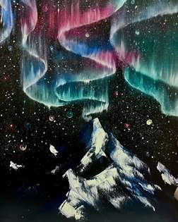 Aurora Borealis in oils