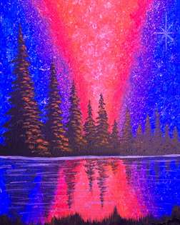Aurora Dreaming on the Lake- Blacklight 