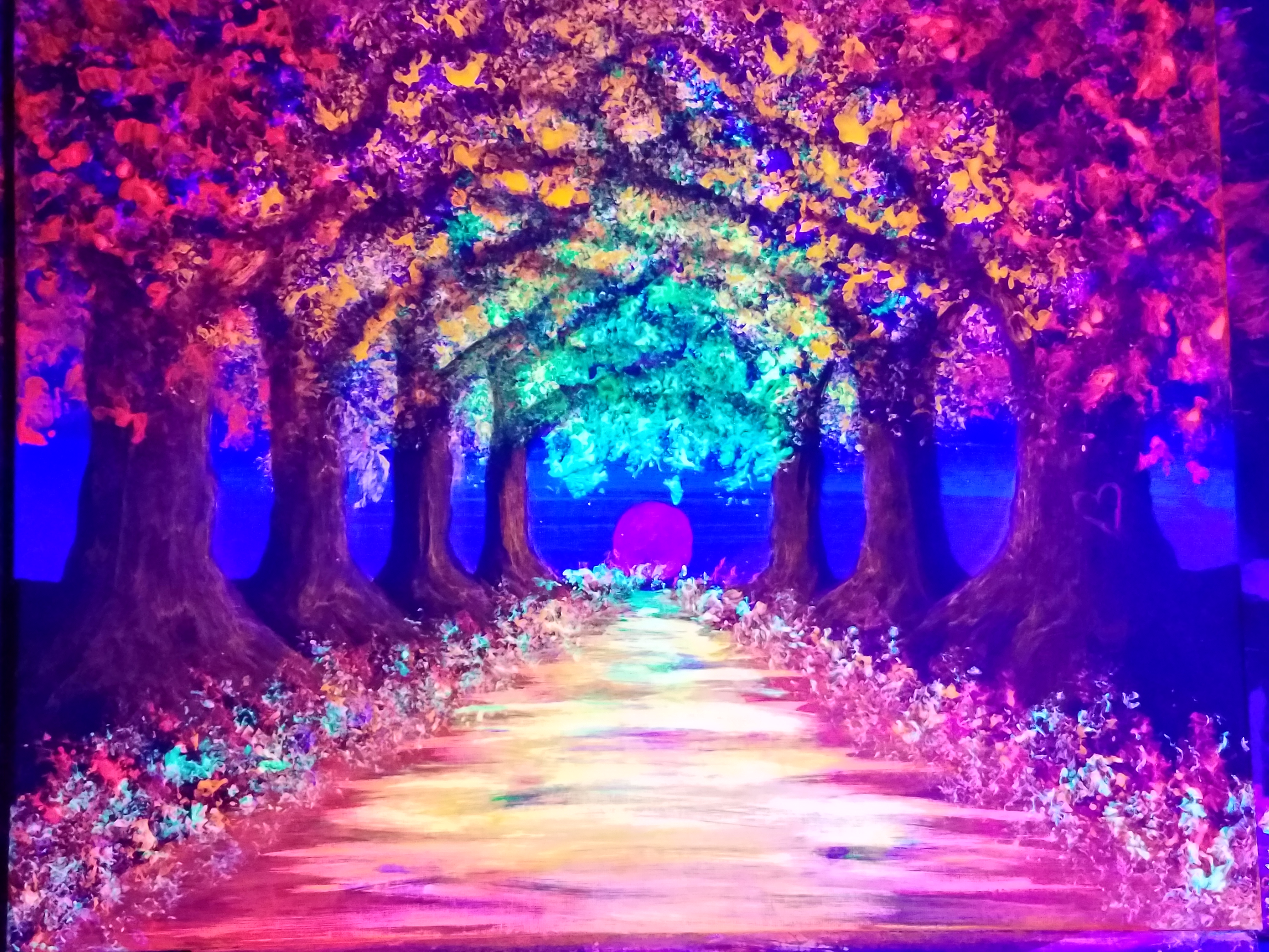 Autumn is Aglow Blacklight - Pinot's Palette Painting