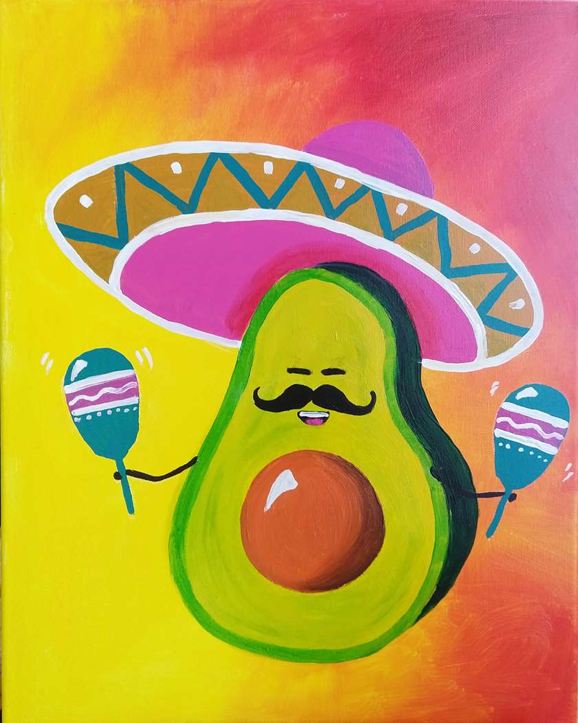 Happy Cinco De Mayo! 11 x 14 canvas Includes Chips & Guac snack. $5 Margaritas!