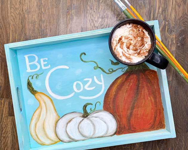 Be Cozy Wooden Tea Tray