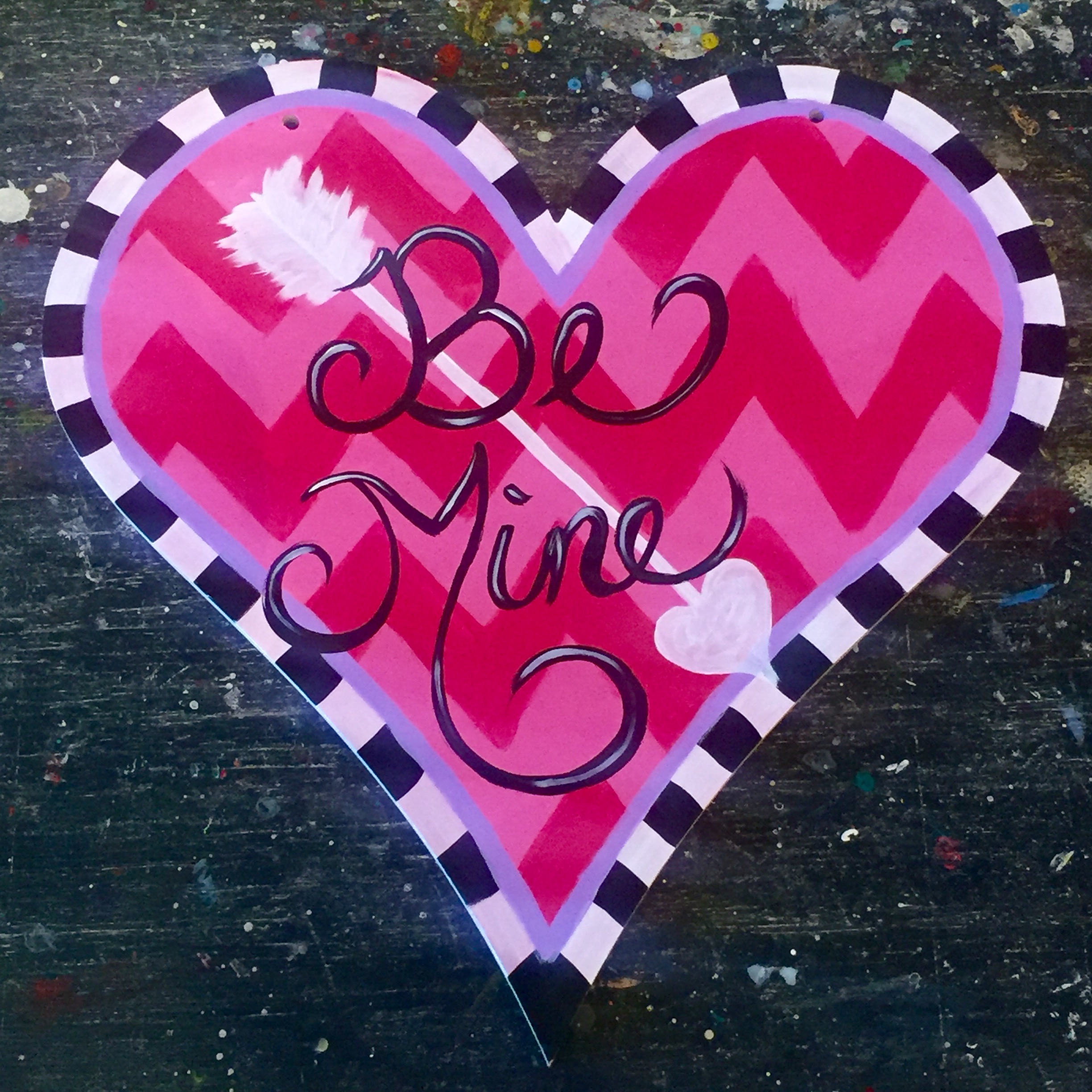 Be Mine Wooden Cutout - Pinot's Palette Painting