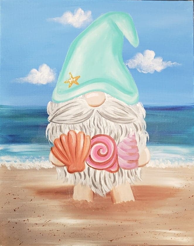 Beach Gnome - Pinot's Palette Painting