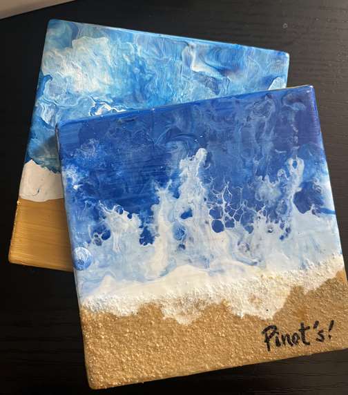 Beach Pour Coasters 