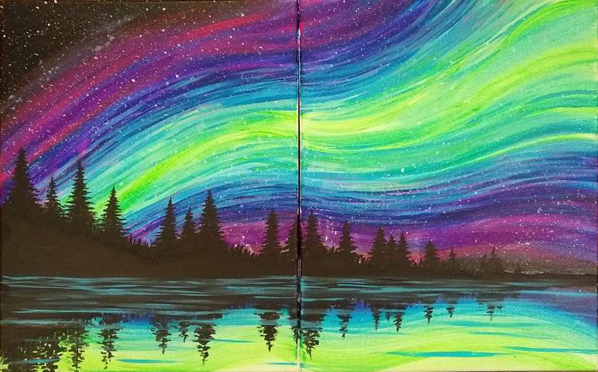 BLACKLIGHT PARTY! Date Night!  Paint 2 together OR paint on a single canvas