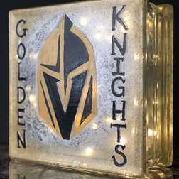 Black and Gold Glass Block