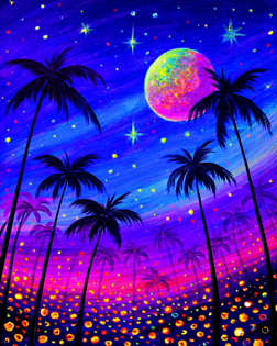 Blacklight Tropical Sunset