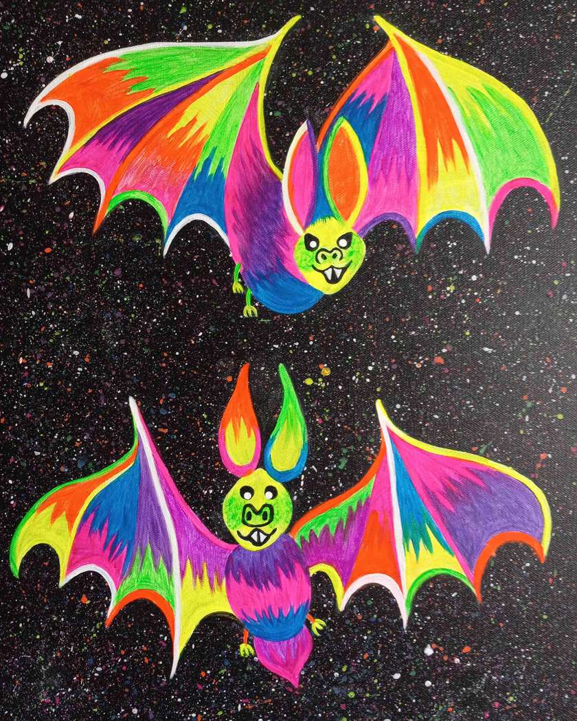 Black Light Night!  Bright Bats