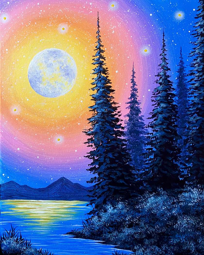 Brilliant Twilight Forest Pinot's Palette Painting