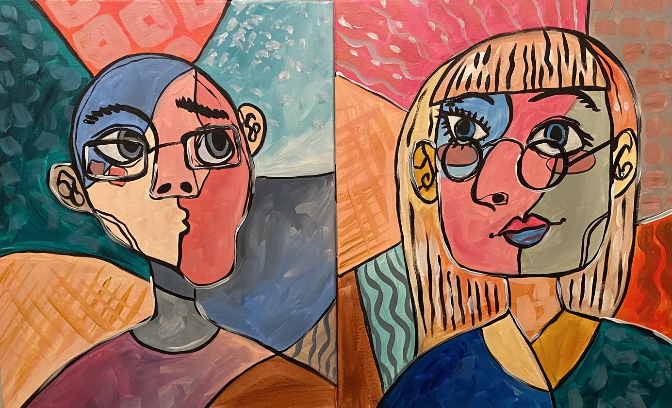 Super FUN Session! Paint yourself, your partner, or even your pet with this Picasso inspired portrait class!