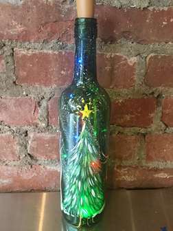 Christmas Tree Wine Bottle with Multi Color Lights