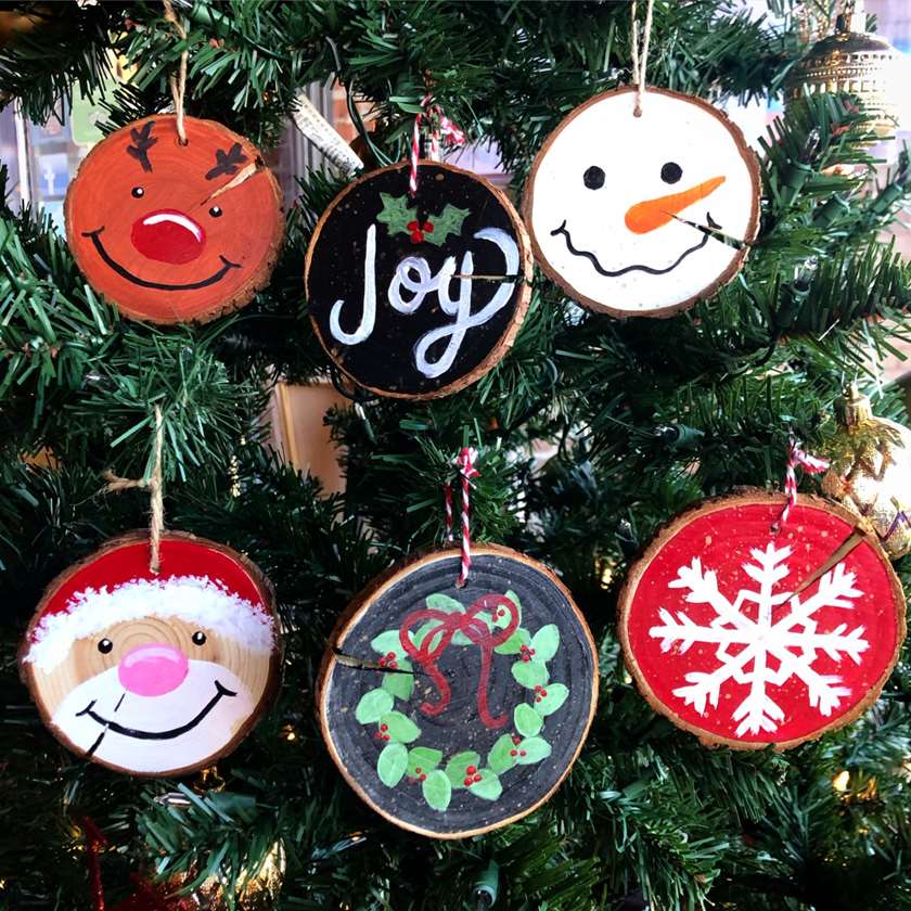Christmas Wood Round Ornaments - Sat, Dec 17 2PM at Blue Springs