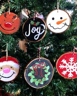 Christmas Wood Round Ornaments Written Instructions