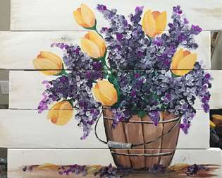 Country Tulips Wood Palette