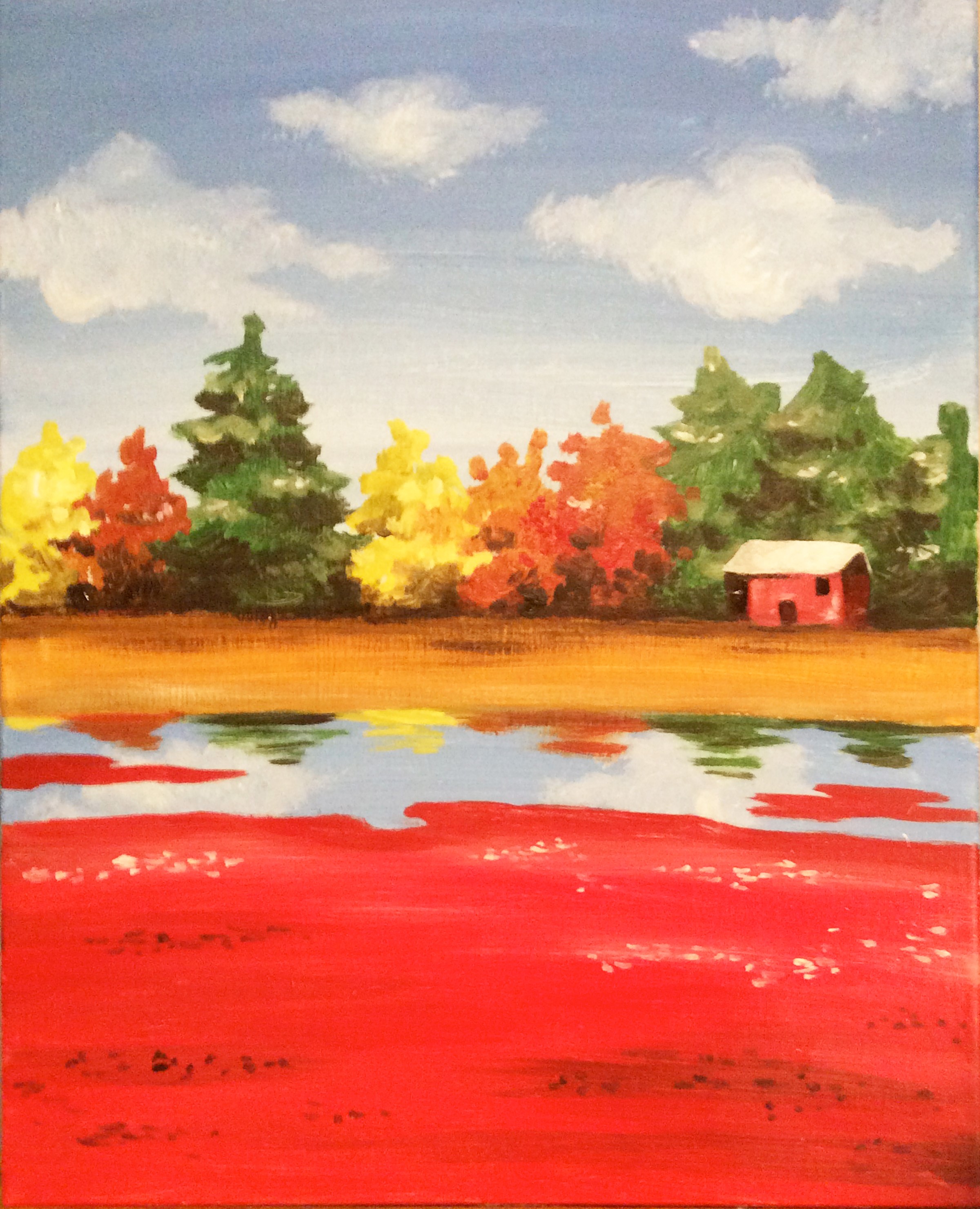 Cranberry Bog Pinot's Palette Painting