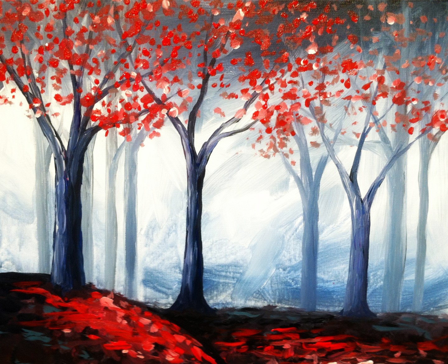 Crimson Pathway - Pinot's Palette Painting