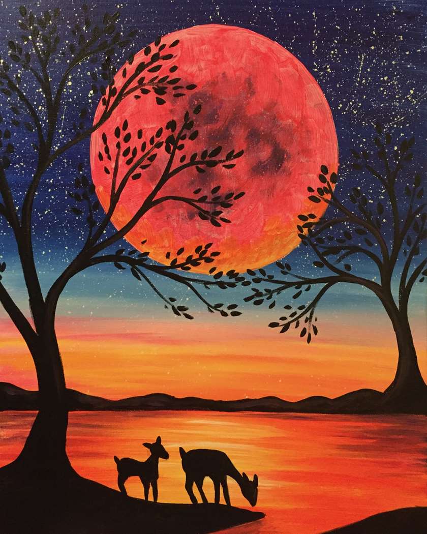 Deer in the Moonlight- $10 off bottle of wine