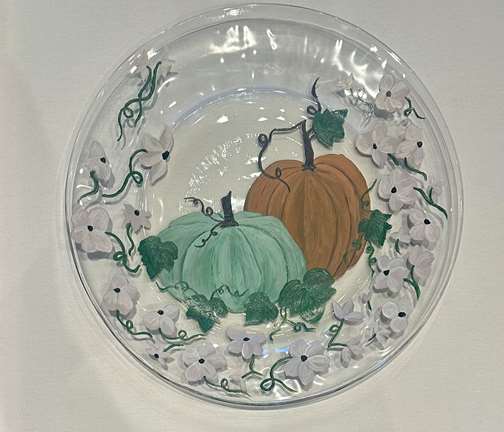 Demure Pumpkins Decorative Plate