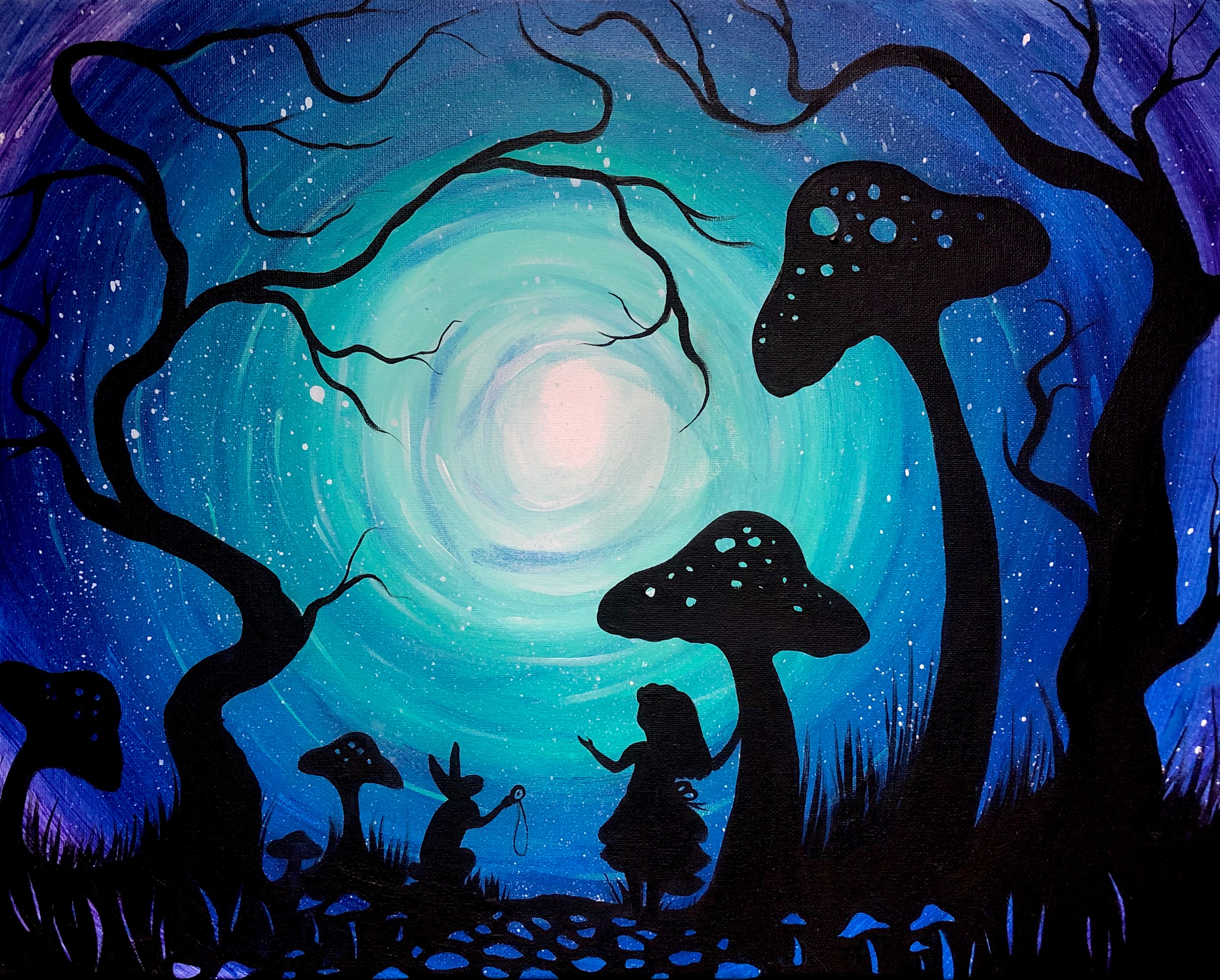 Down the Rabbit Hole - Pinot's Palette Painting