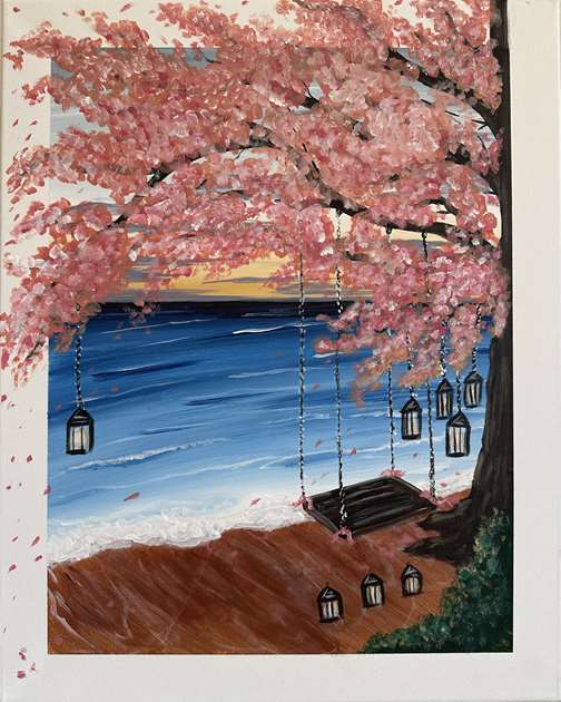 Dreamy Twilight Swing by the Sea