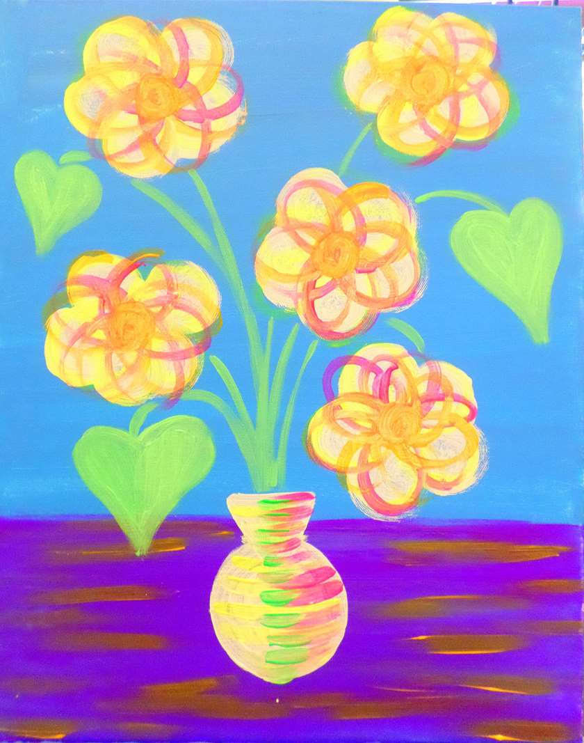 Electric Daisies Pinot's Palette Painting