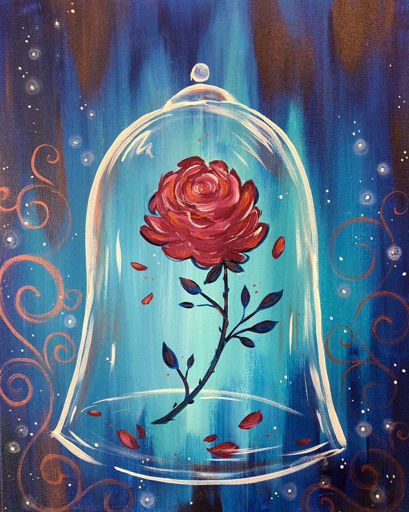 Beauty And The Beast Enchanted Rose Painting Visual Motley