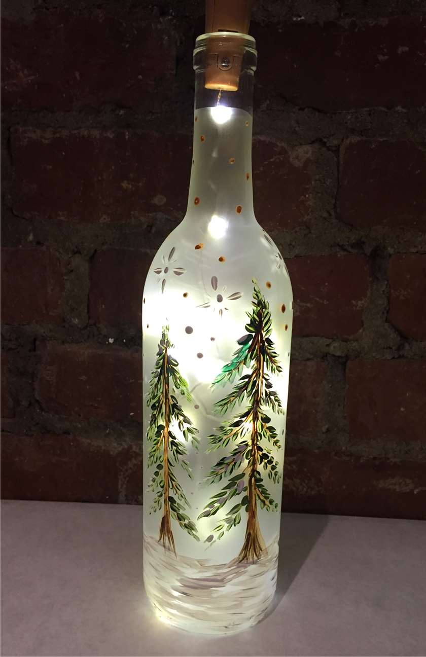 Wine Bottle Painting with Lights!