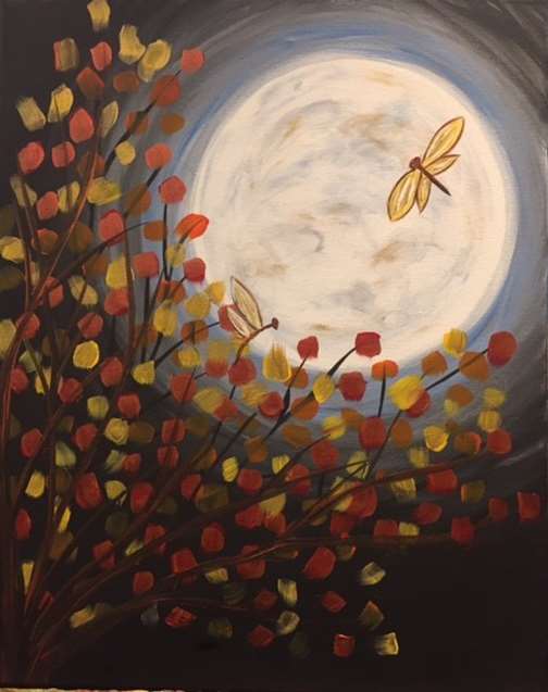 Fall Moon Dragonflies