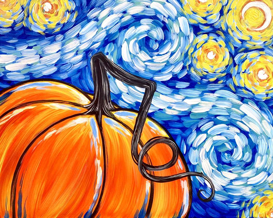 Fall Starry Night Pumpkin