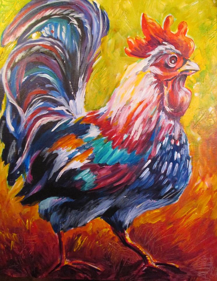 Fancy Feather Strut - Pinot's Palette Painting