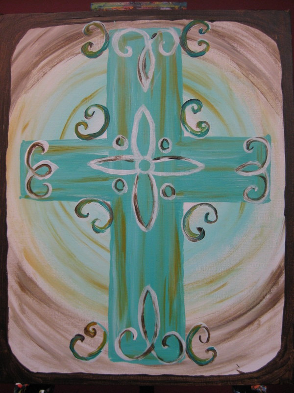 Filigree Cross - Pinot's Palette Painting