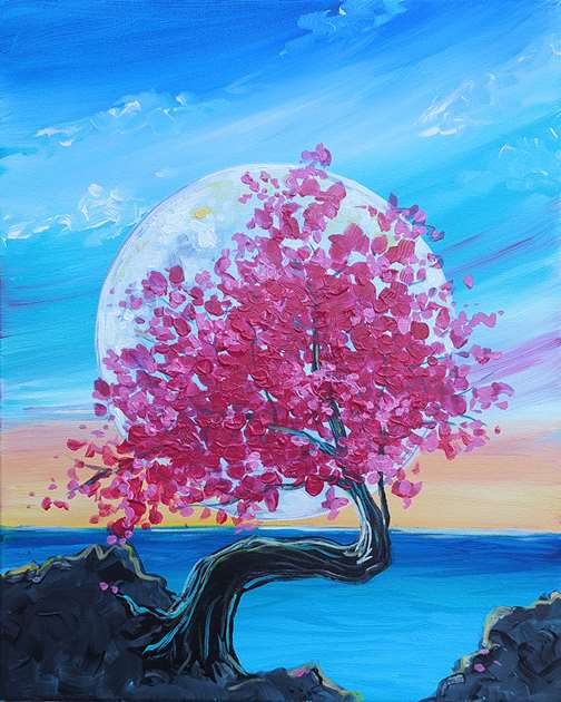 Flowering Tree on the Ocean