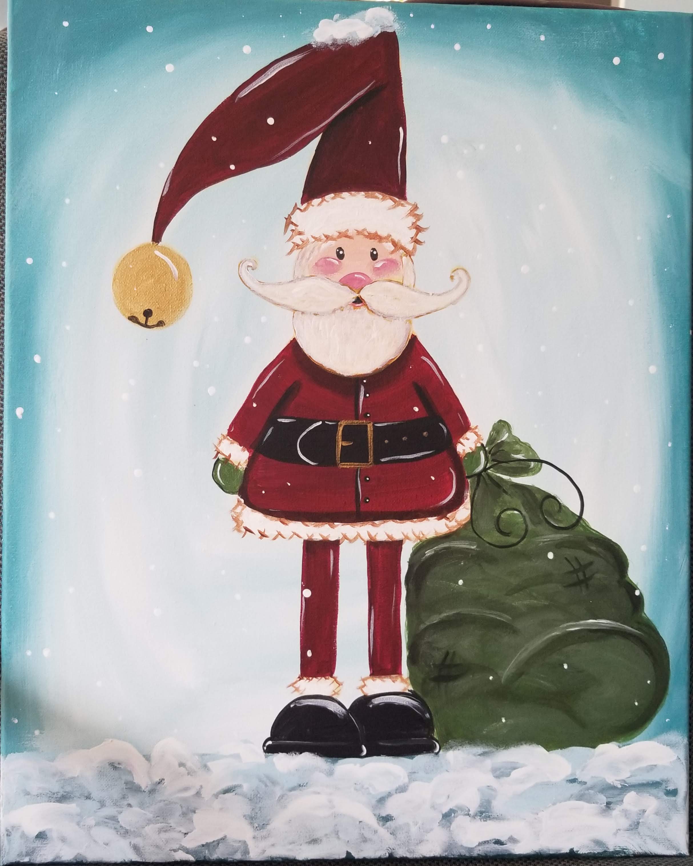 Folk Art Santa - Pinot's Palette Painting