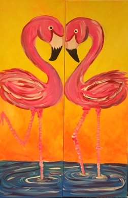 Frolicking Flamingos