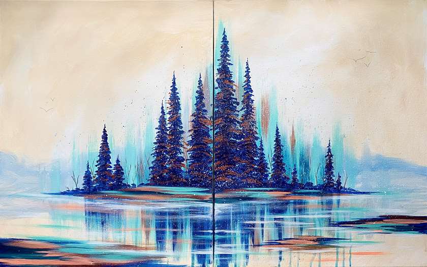 Frosted Watercolor Forest
