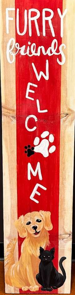 Furry Friends Welcome Porch Leaner