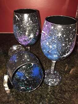 Galaxy Inside and Outside Wine Glass Class 