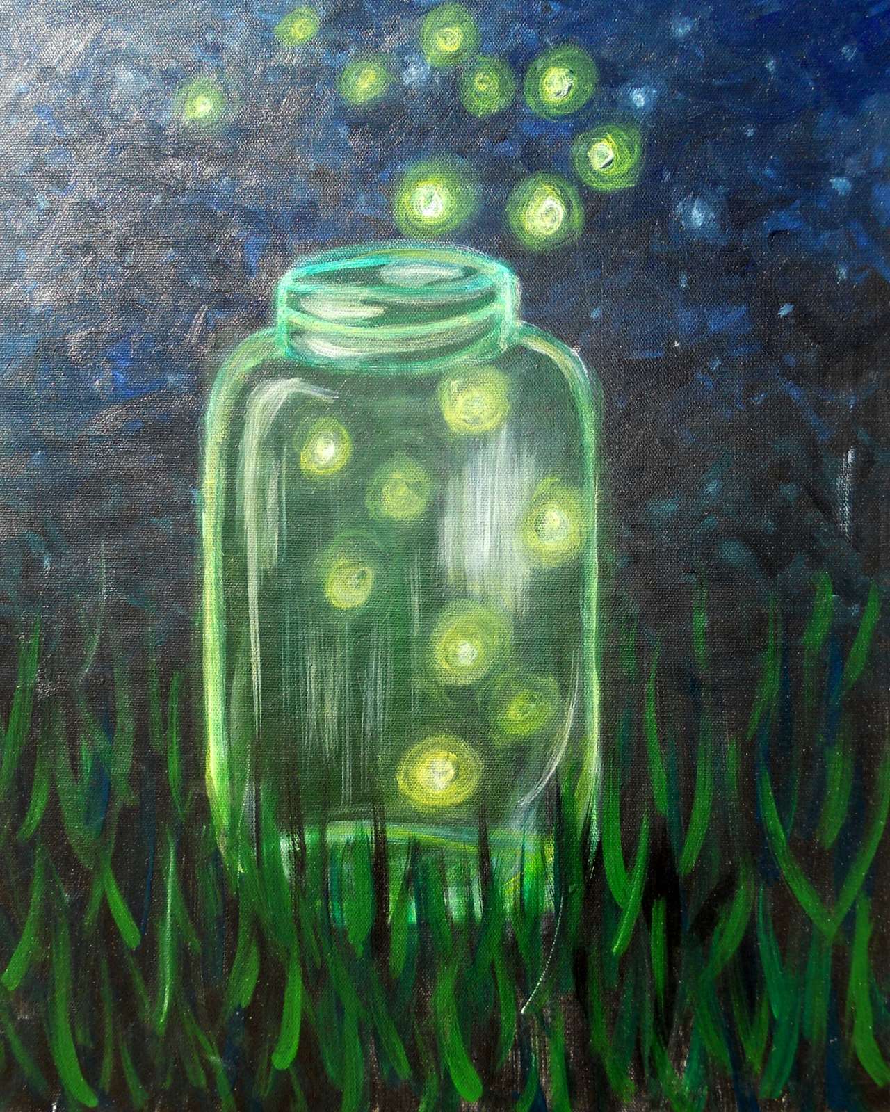fireflies in a jar drawing