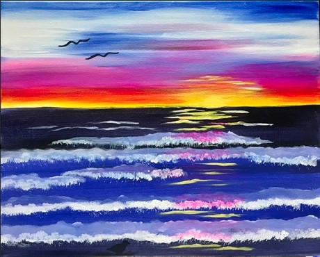 Hampton Roads Sunrise - Pinot's Palette Painting