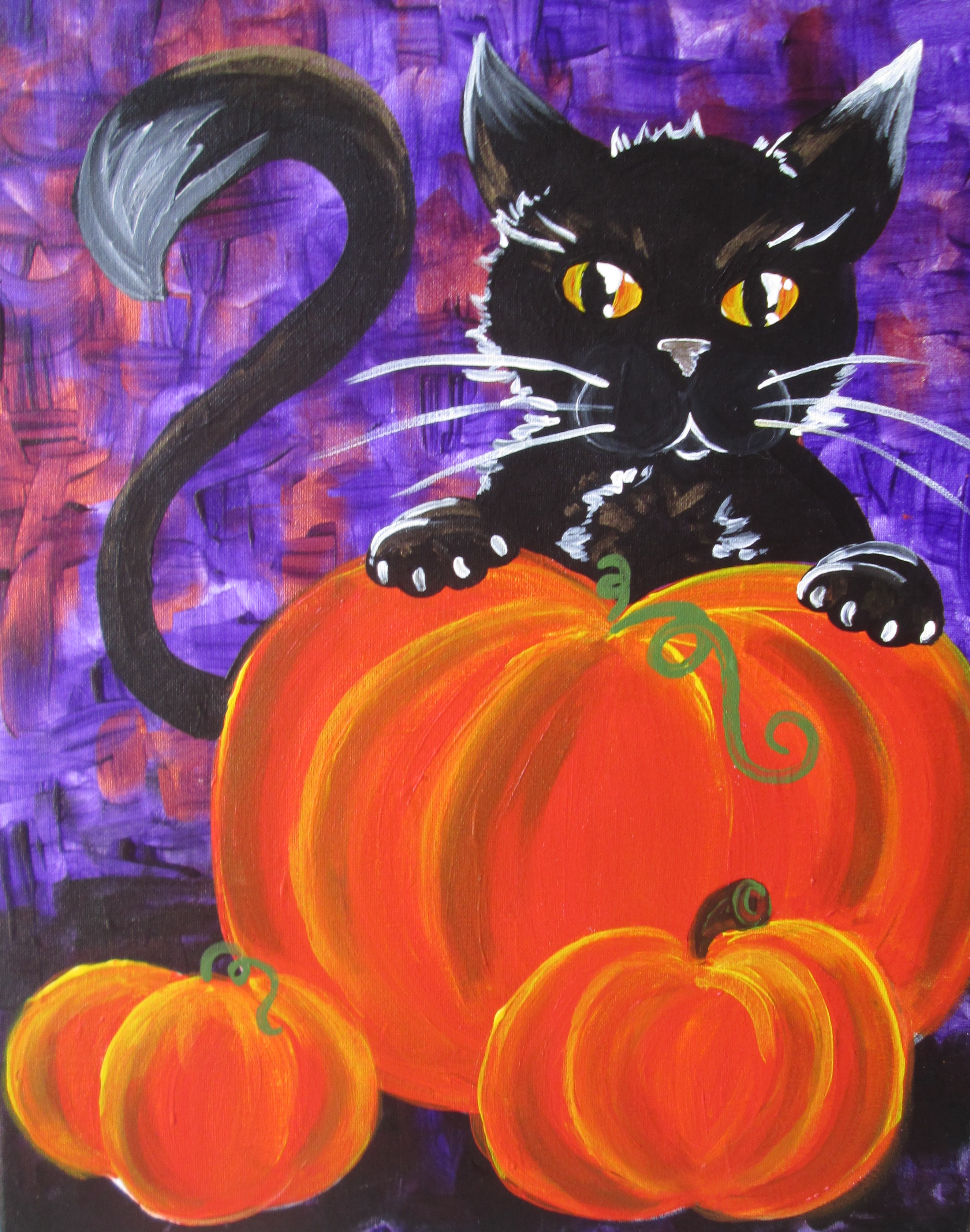 Happy MEOW-loween - Pinot's Palette Painting