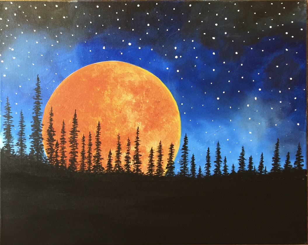 Harvest Moonlight - Pinot's Palette Painting