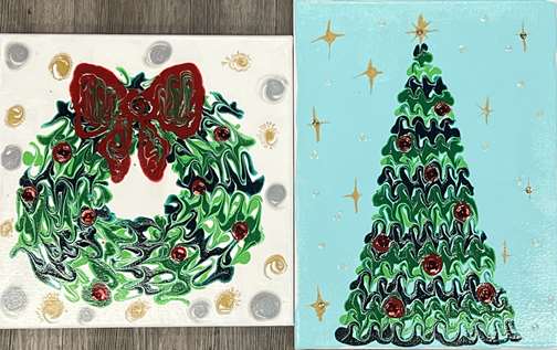 Holiday Acrylic Pour