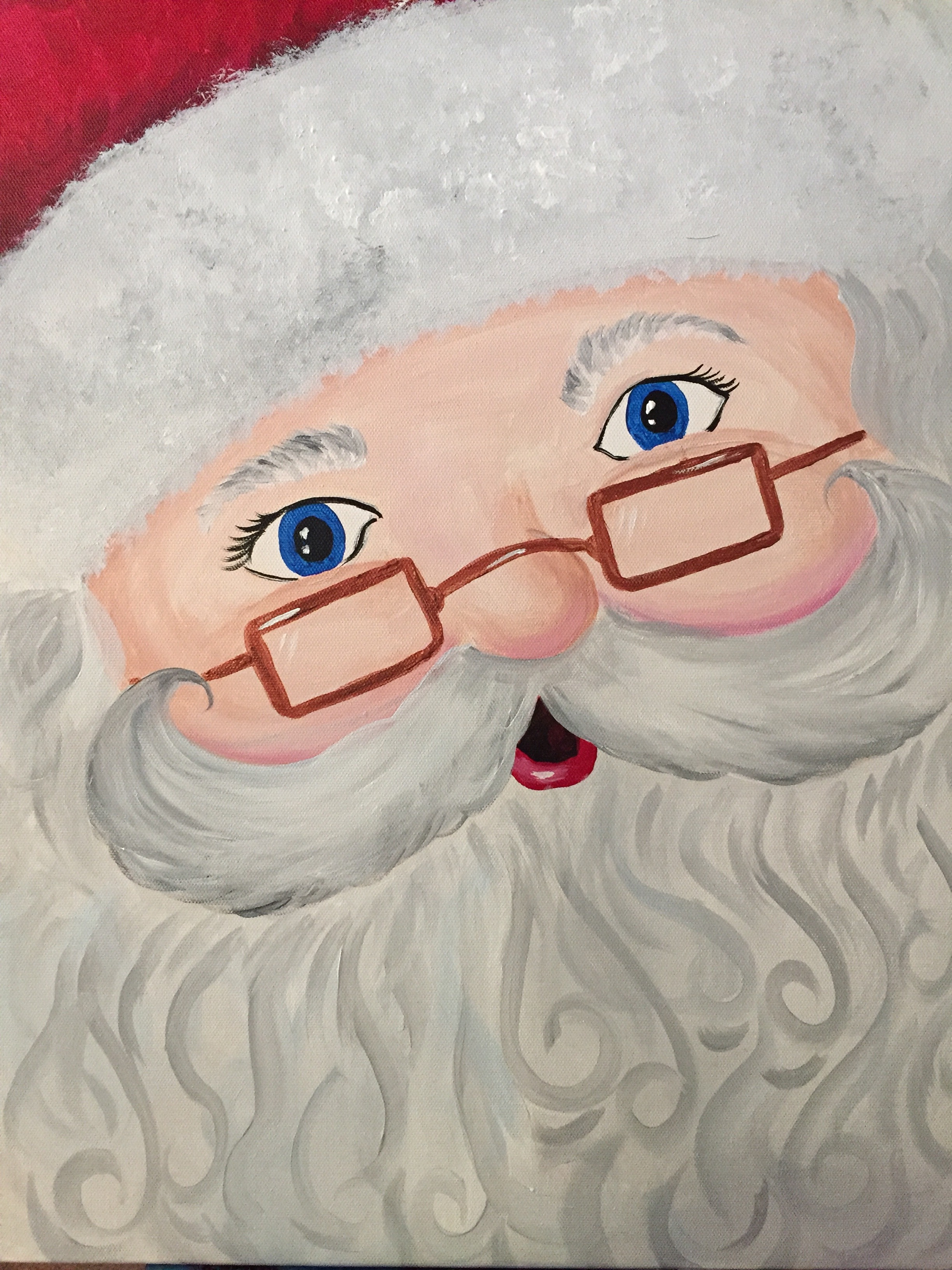 Holly Jolly Santa - Pinot's Palette Painting