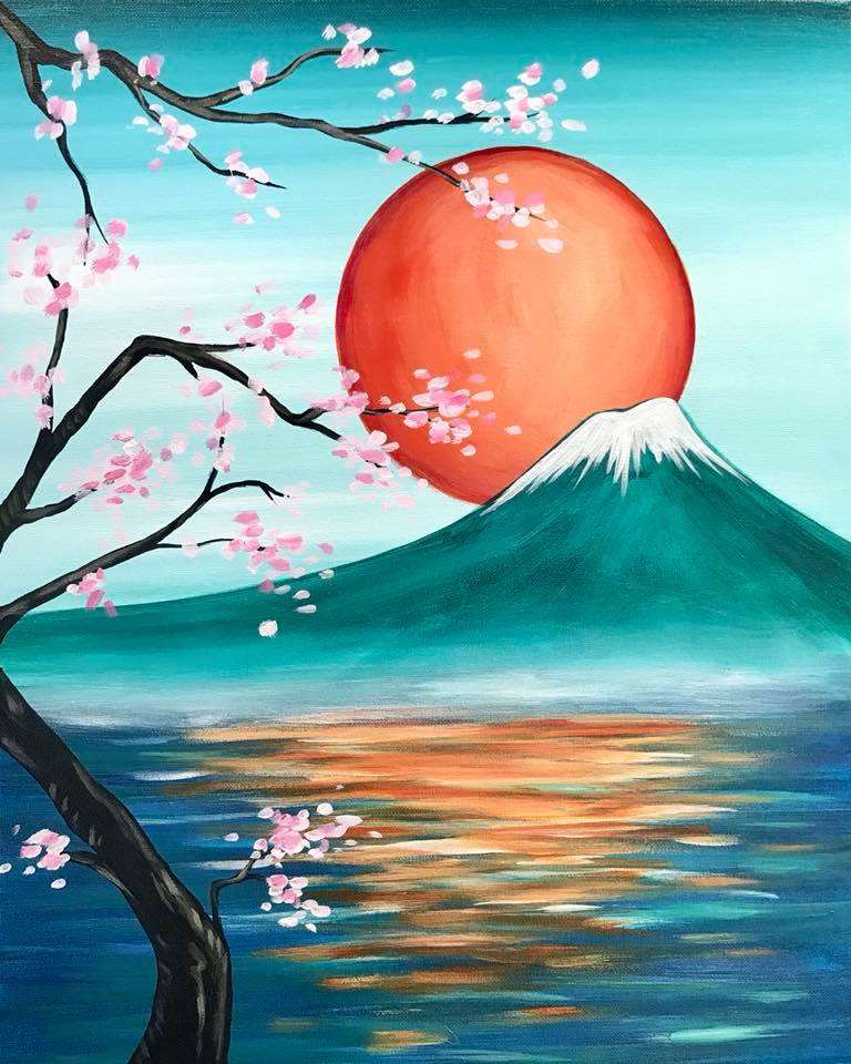 Japanese Rising Sun - Pinot's Palette Painting