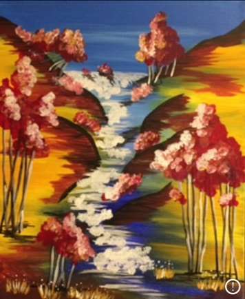 Japanese River Pinot S Palette Painting