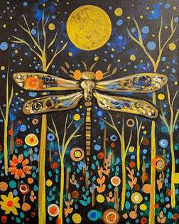 Klimt Style Dragonfly